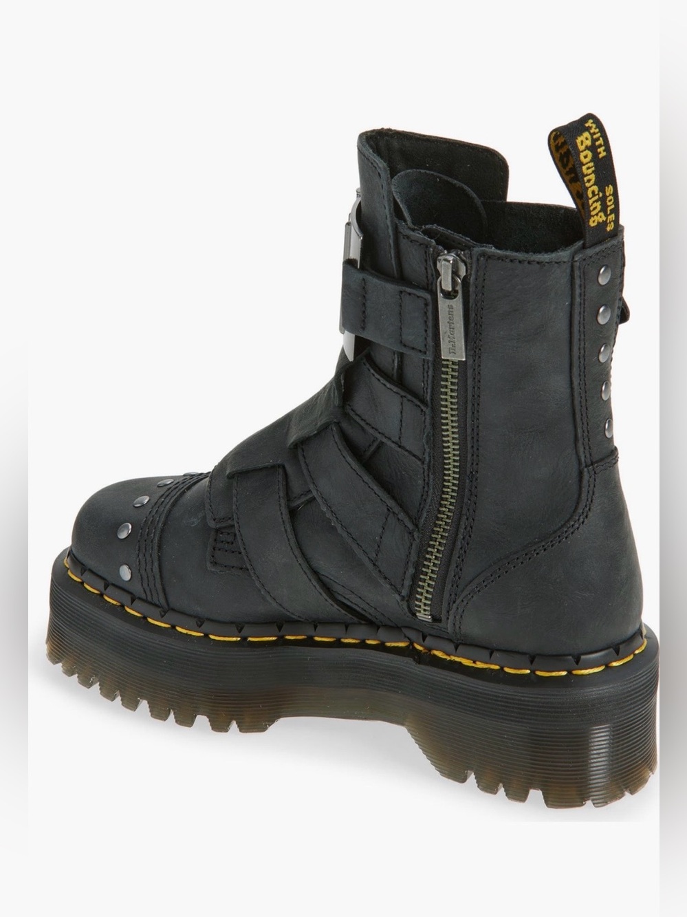 Dr. Martens Jadon Hinge Lug Boots Women’s 6 NIB Gothic Grunge Festival Black - Picture 2 of 5